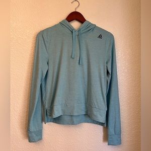 Reebok Longsleeve Shirt With Hoodie Slightly Cropped Workout Top